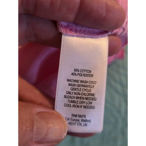 Kenar Women's Size Small Pink Cotton Blend Light Weight V-Neck Short Sleeve Top - Picture 4 of 7
